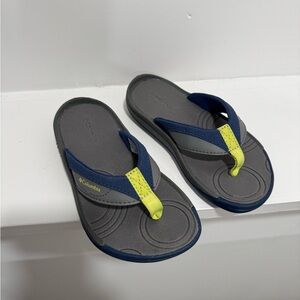 Columbia Navy and Charcoal Sandals with Lime Detail